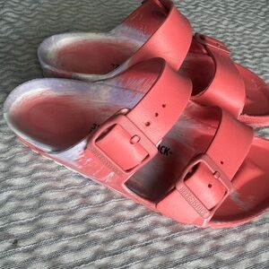 Birkenstock marbled Sandals pink and purple